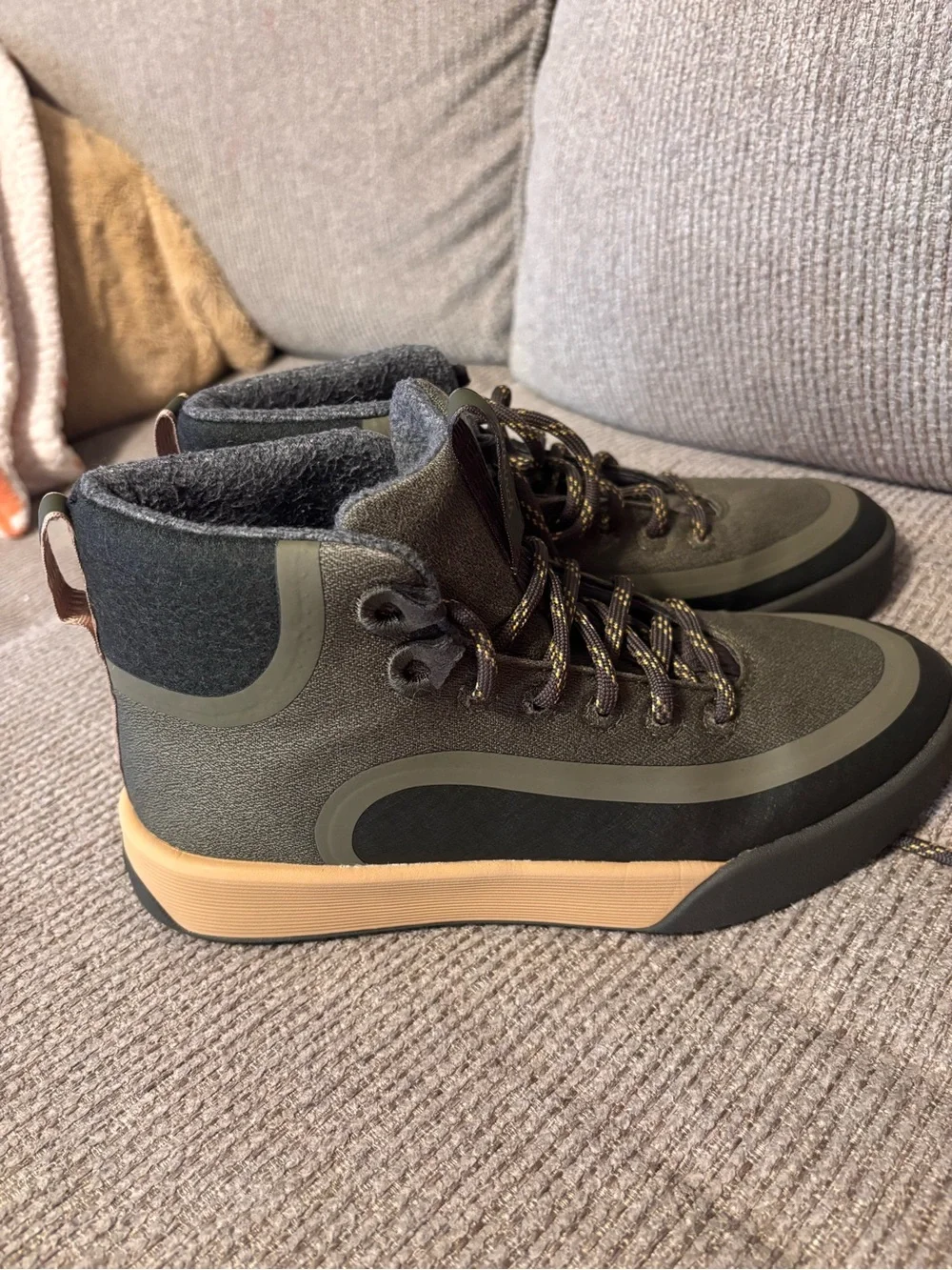 Men's All Birds High-Top Casual Boot Sneaker in Olive Green